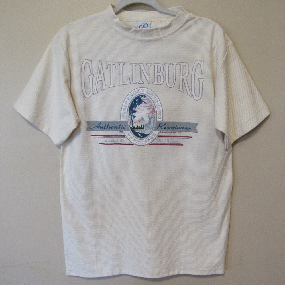 Vtg 90s Cal Cru Gatlinburg TN Great Smoky Mountains Ribbed 1994 T Shirt sz M USA